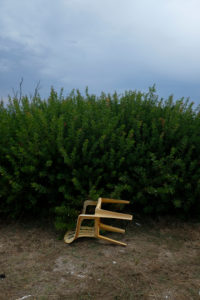 Europe, Greece, Corfu, fallen chair Europe, Greece, Corfu, fallen chair